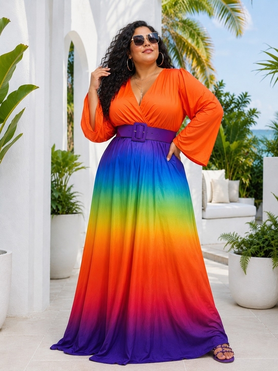 Xpluswear Dresses & Skirts - XPluswear Ombre Maxi Dress
